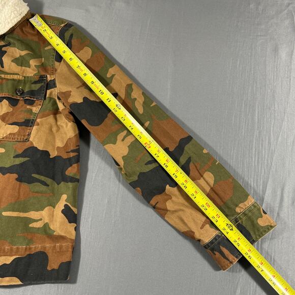 Madewell Camo Utility Jacket Womens Medium Sherpa Collar Cotton - Picture 10 of 12